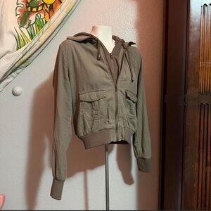 Ashley By 26 International Olive Green Utility Hooded Jacket